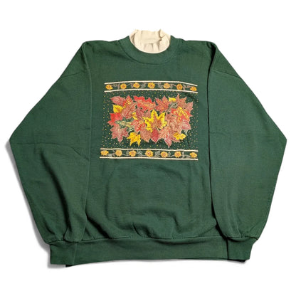 Felpa vintage girocollo anni 90 con grafica autunnale - XL