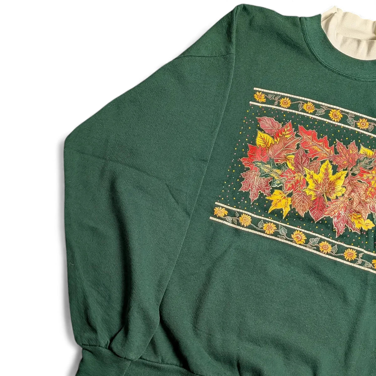 Felpa vintage girocollo anni 90 con grafica autunnale - XL