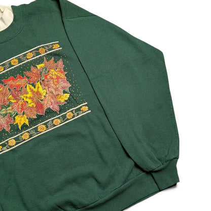 Felpa vintage girocollo anni 90 con grafica autunnale - XL