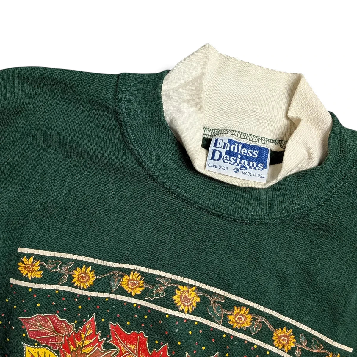 Felpa vintage girocollo anni 90 con grafica autunnale - XL