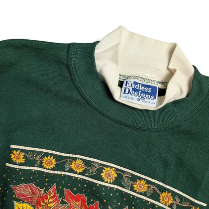 Felpa vintage girocollo anni 90 con grafica autunnale - XL