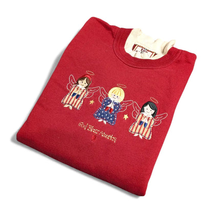 Felpa vintage 90s in stile folk/patriottico - M