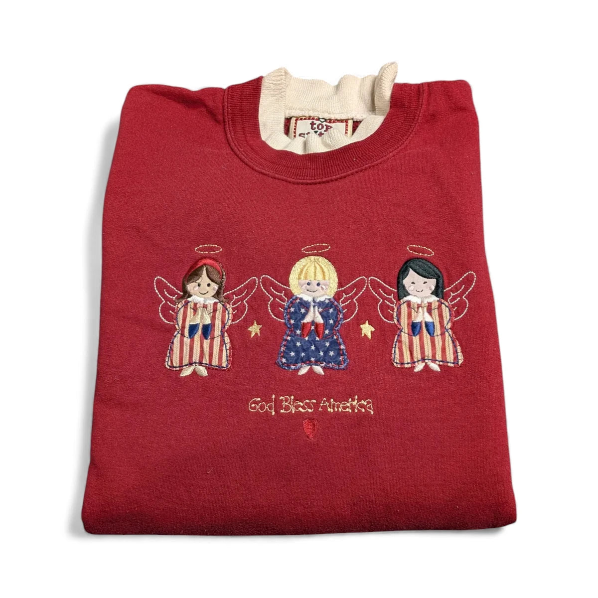 Felpa vintage 90s in stile folk/patriottico - M