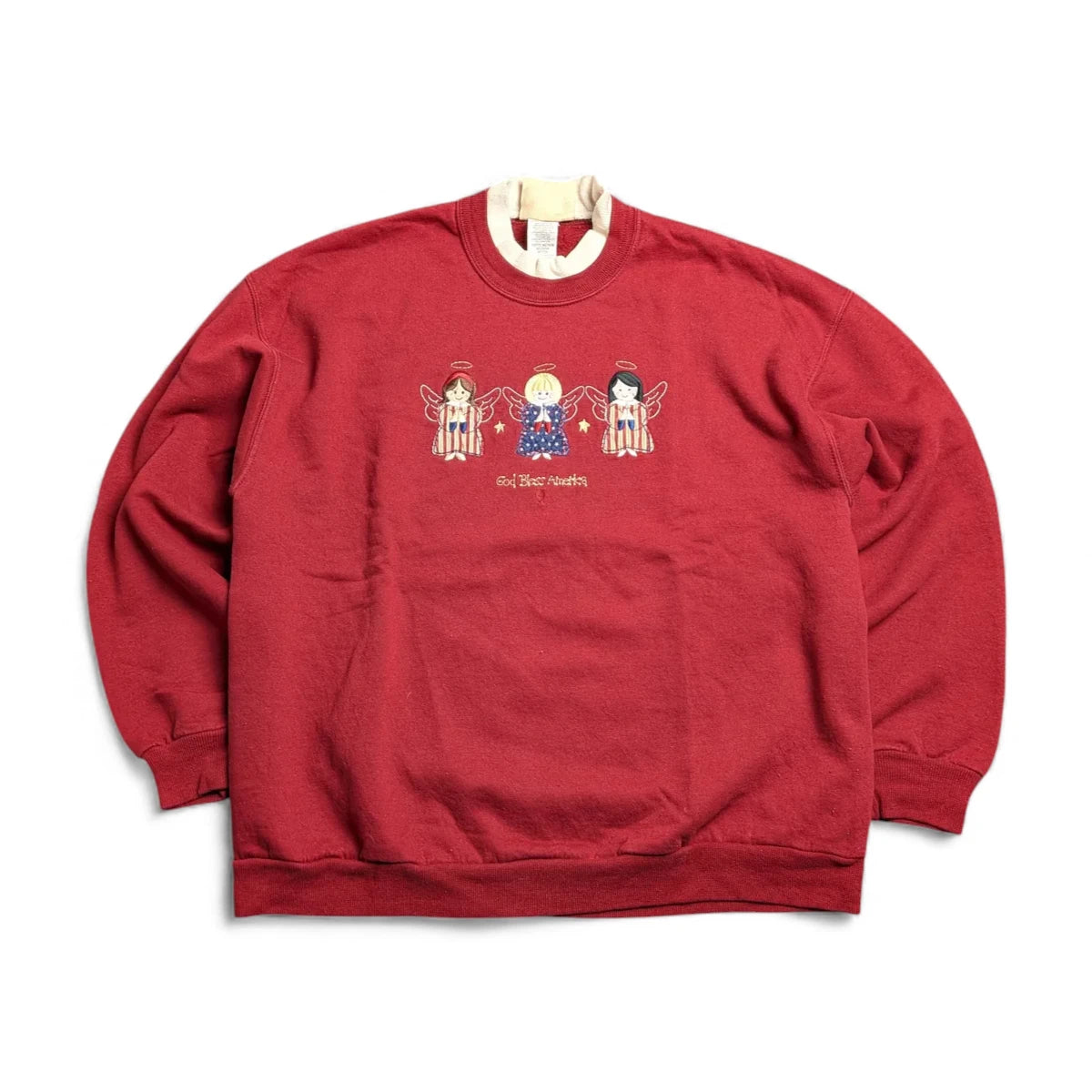 Felpa vintage 90s in stile folk/patriottico - M