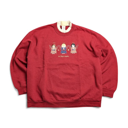 Felpa vintage 90s in stile folk/patriottico - M
