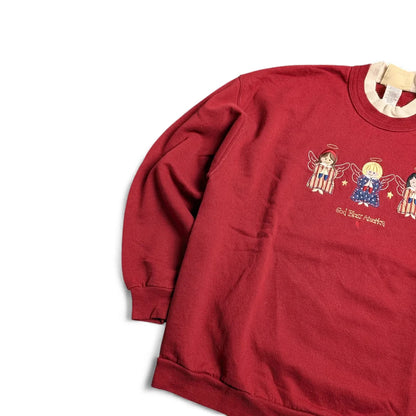 Felpa vintage 90s in stile folk/patriottico - M