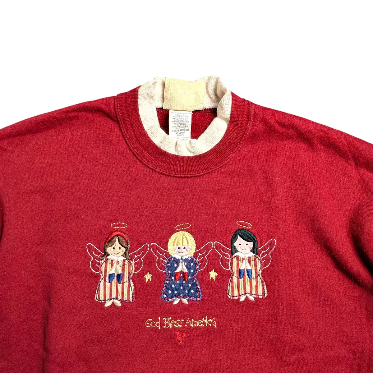 Felpa vintage 90s in stile folk/patriottico - M