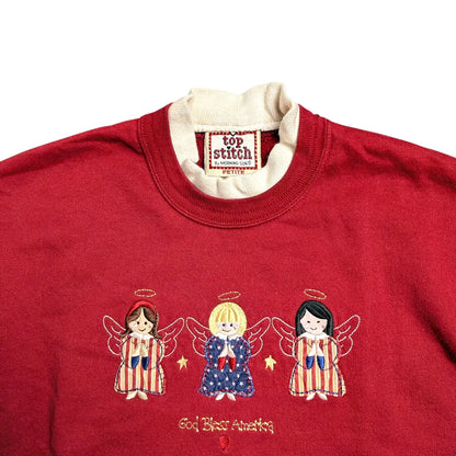 Felpa vintage 90s in stile folk/patriottico - M