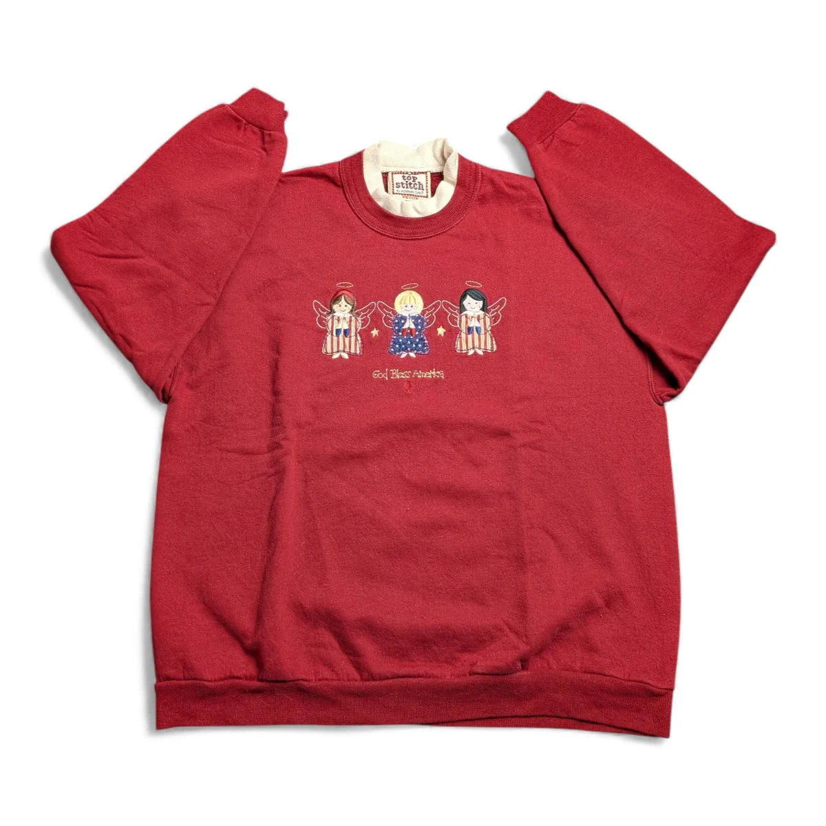 Felpa vintage 90s in stile folk/patriottico - M