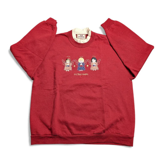 Felpa vintage 90s in stile folk/patriottico - M