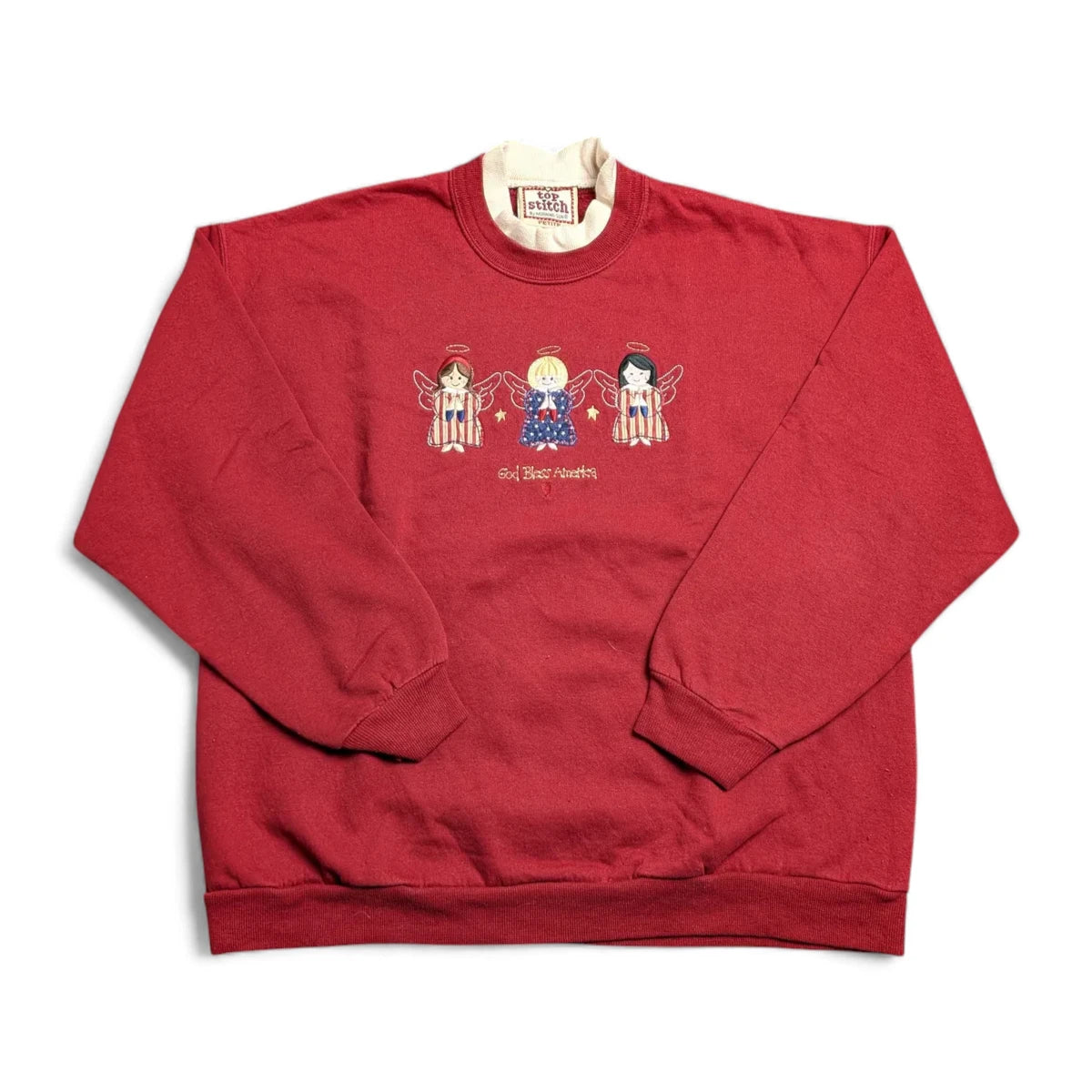 Felpa vintage 90s in stile folk/patriottico - M