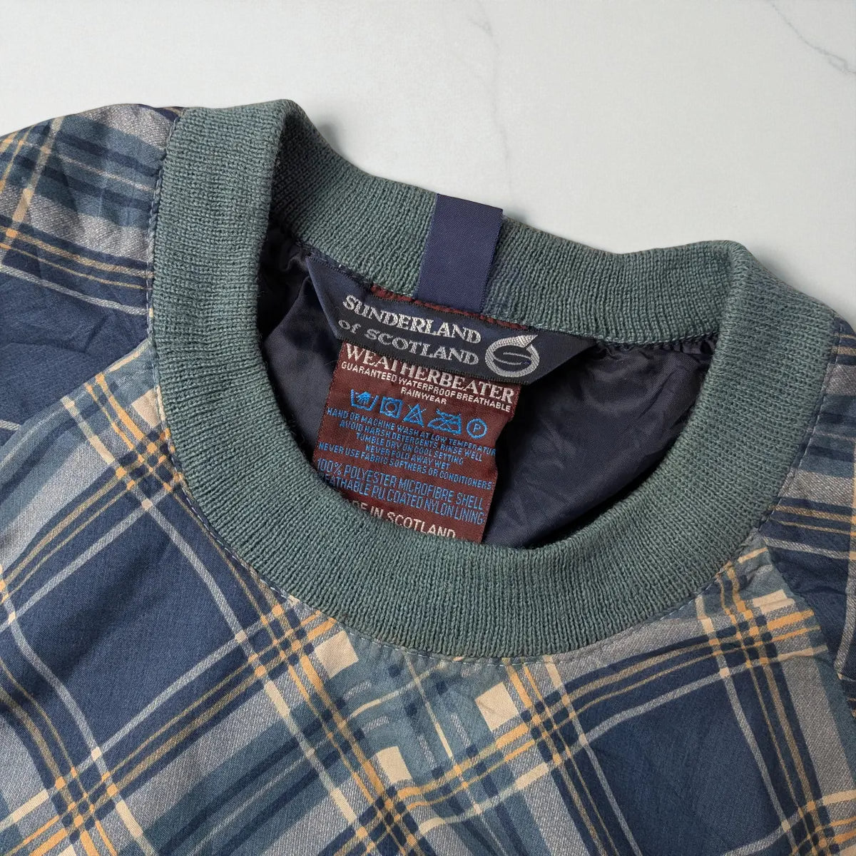 Giacca impermeabile vintage a quadri Sunderland of Scotland – M (oversize)