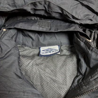 Umbro windbreaker Y2K con cappuccio estraibile e grafica flame - L