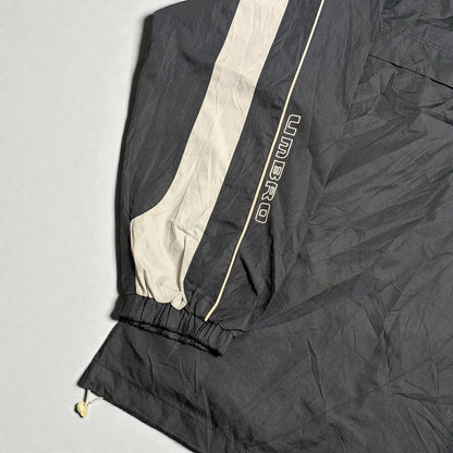 Umbro windbreaker Y2K con cappuccio estraibile e grafica flame - L