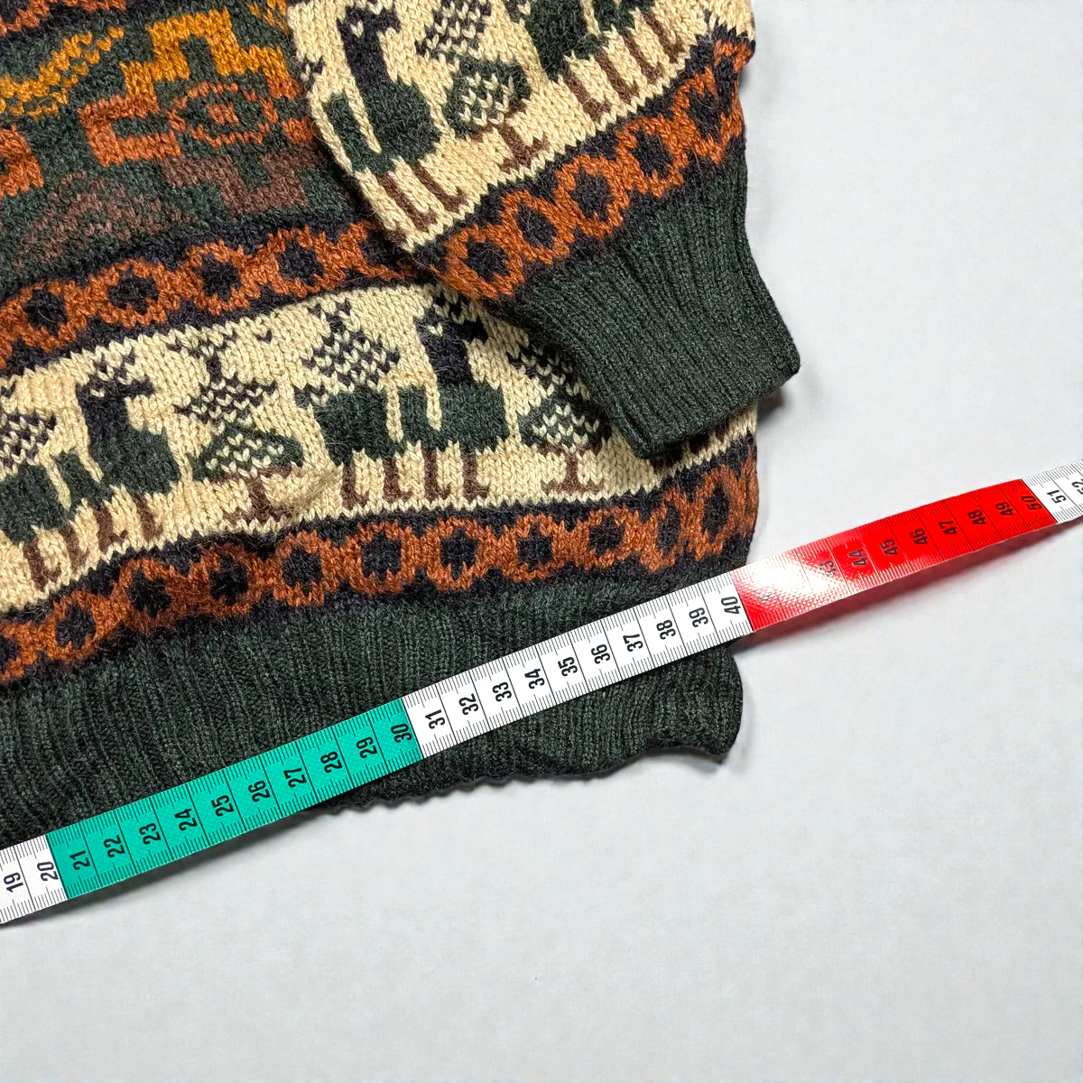 Maglione vintage anni ’90 in fibra di alpaca con pattern Andino - S