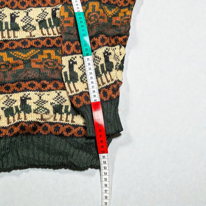 Maglione vintage anni ’90 in fibra di alpaca con pattern Andino - S