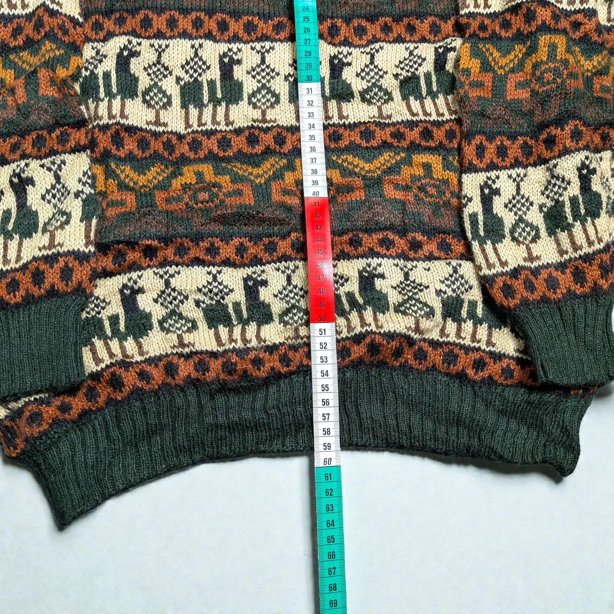 Maglione vintage anni ’90 in fibra di alpaca con pattern Andino - S