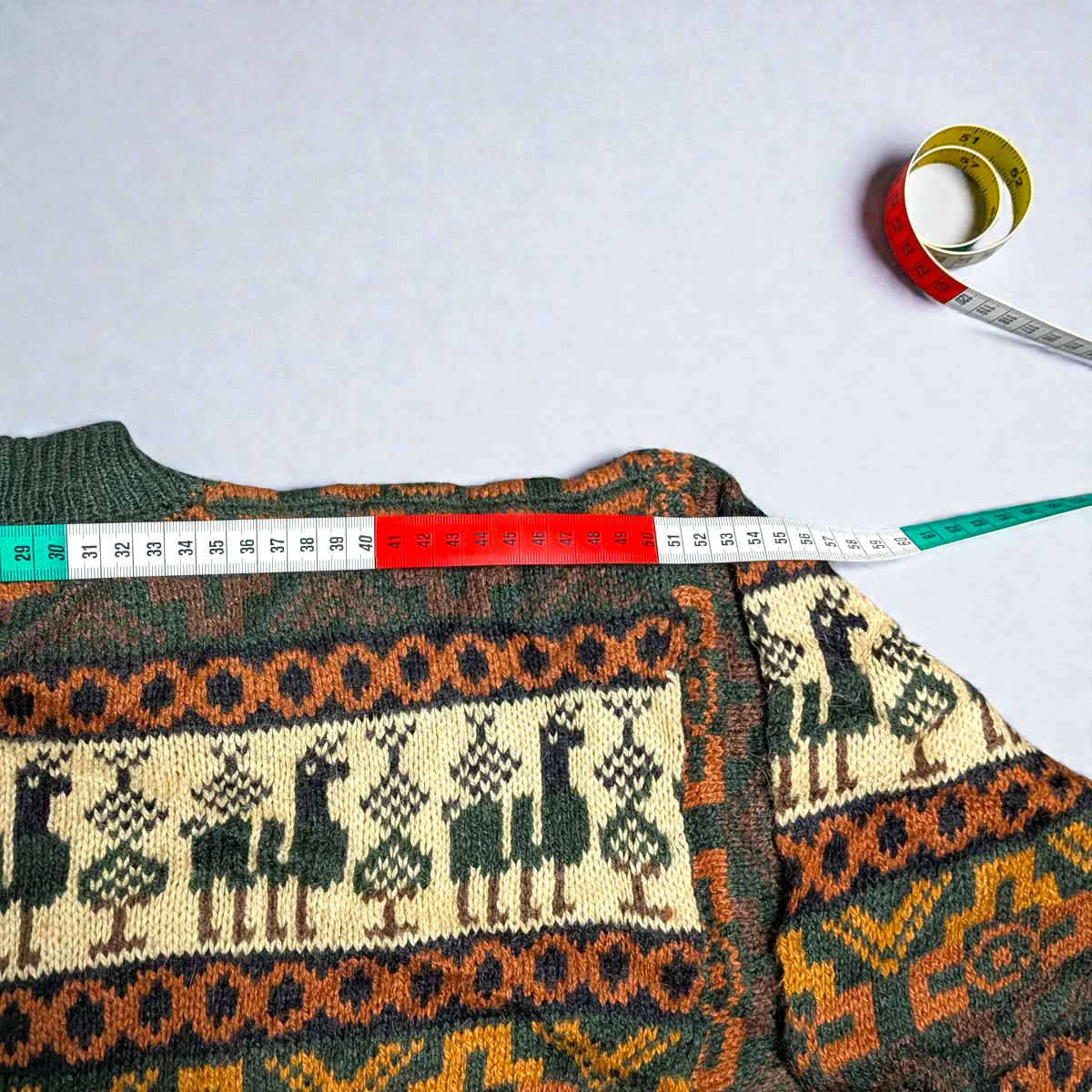 Maglione vintage anni ’90 in fibra di alpaca con pattern Andino - S