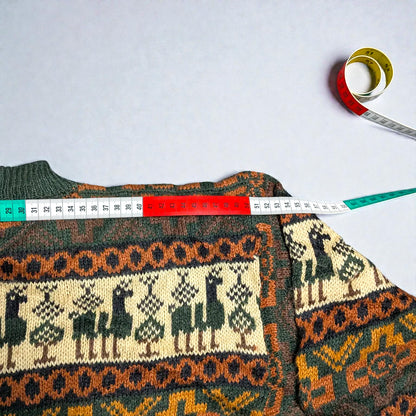 Maglione vintage anni ’90 in fibra di alpaca con pattern Andino - S