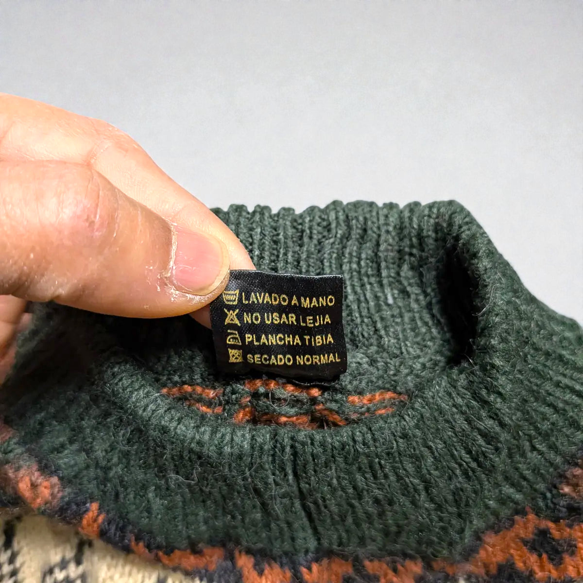 Maglione vintage anni ’90 in fibra di alpaca con pattern Andino - S