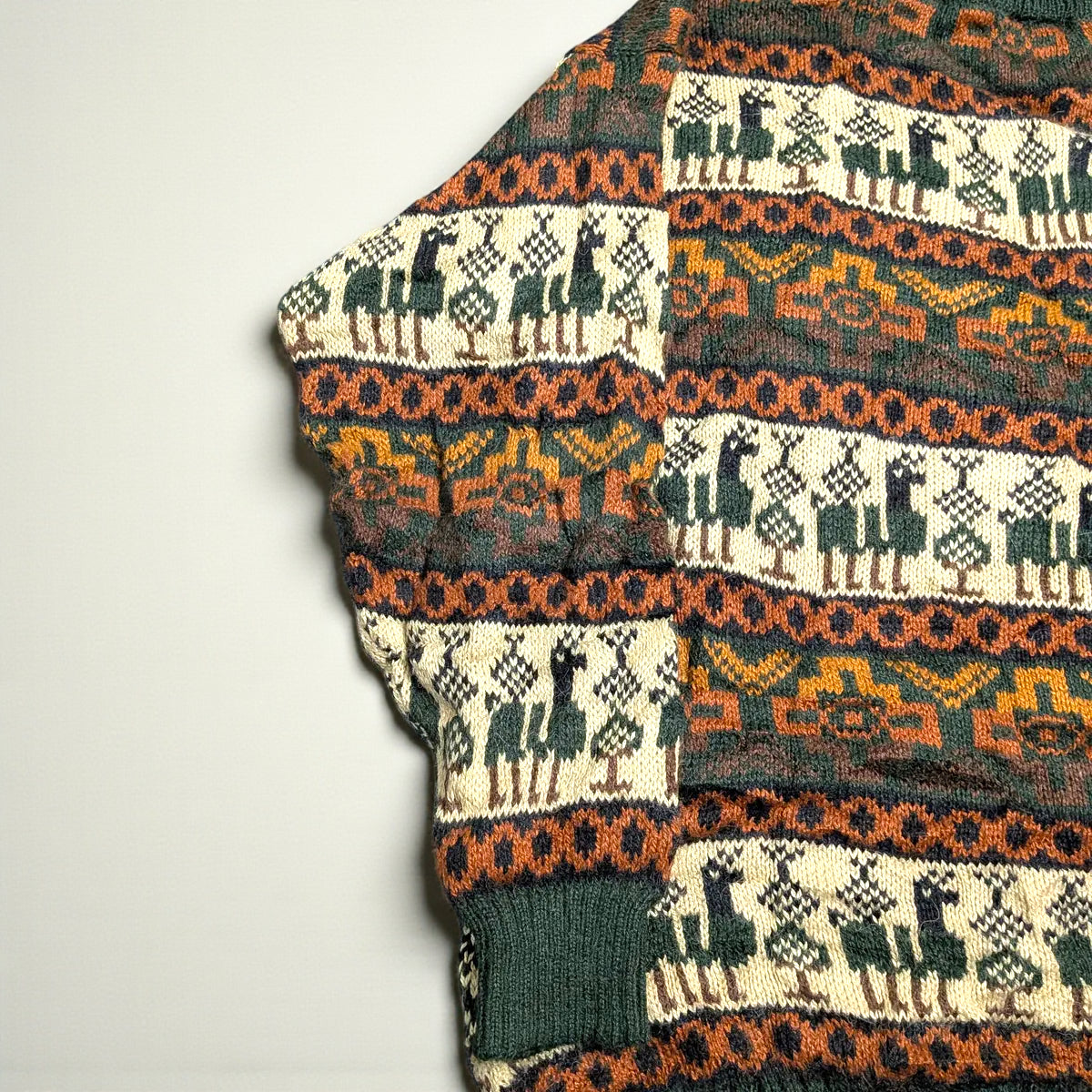 Maglione vintage anni ’90 in fibra di alpaca con pattern Andino - S