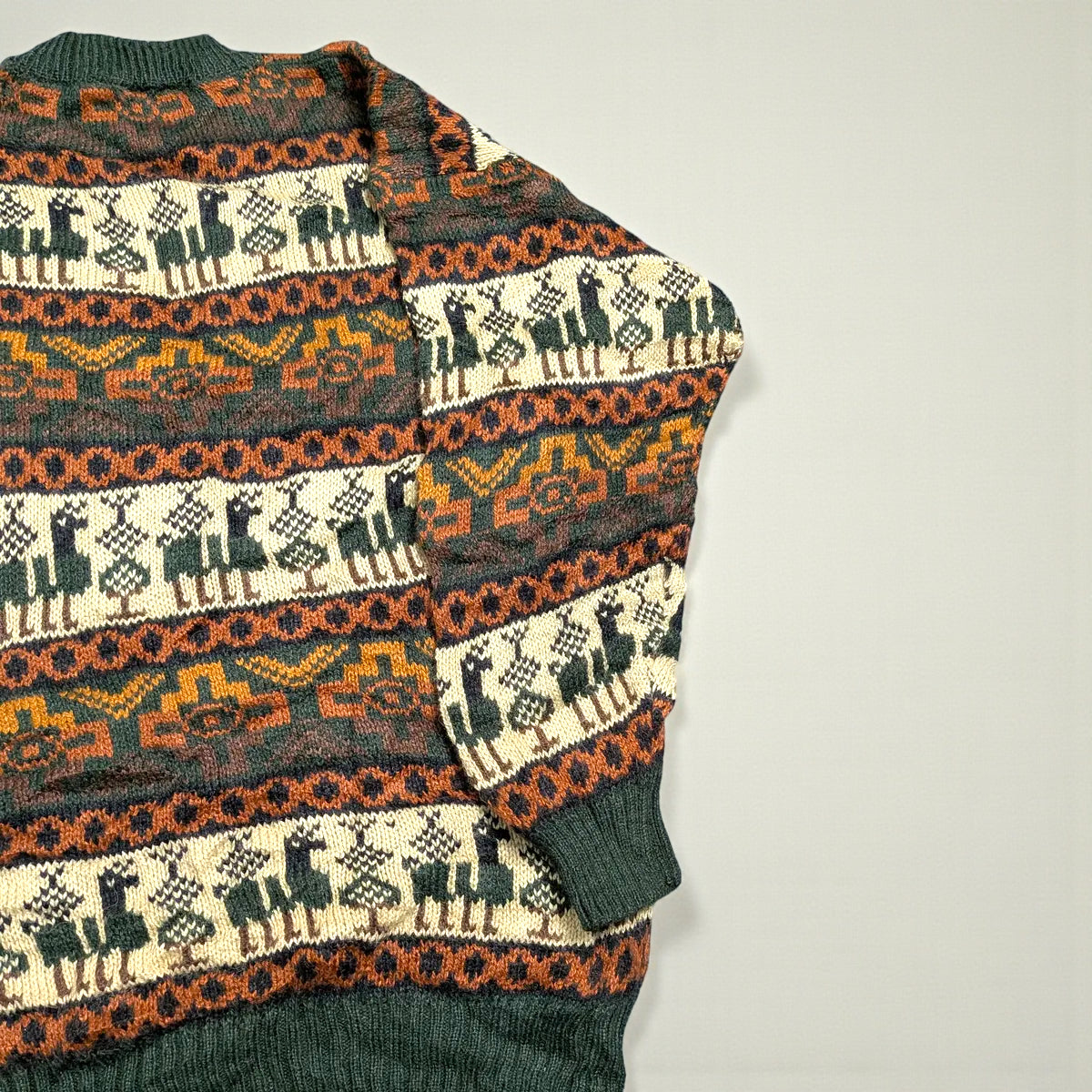 Maglione vintage anni ’90 in fibra di alpaca con pattern Andino - S