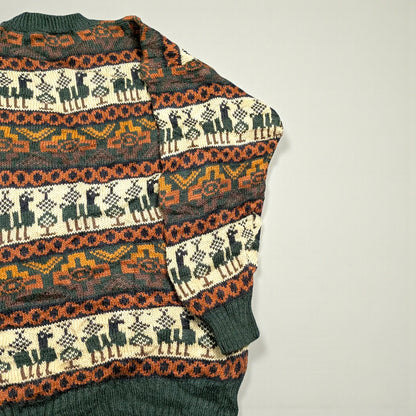Maglione vintage anni ’90 in fibra di alpaca con pattern Andino - S