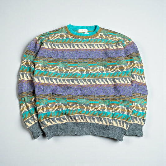 Maglione vintage anni ’90 Corsini con motivi geometrici - L (oversize) / XL