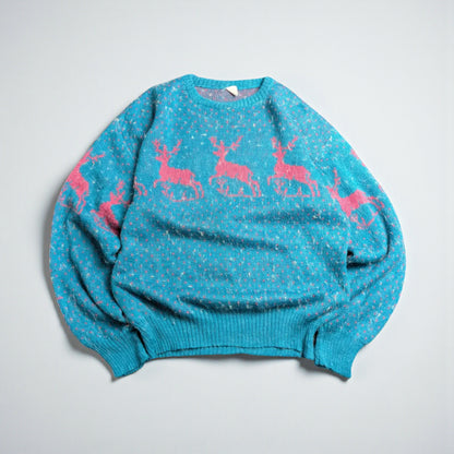 Maglione vintage anni ’80/’90 con grafica kitsch retrò - M