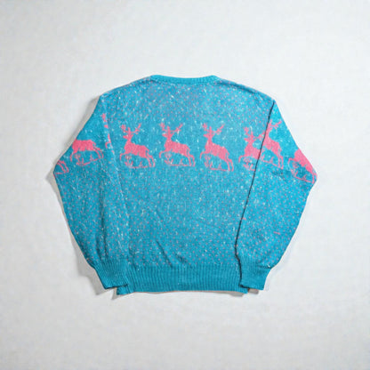 Maglione vintage anni ’80/’90 con grafica kitsch retrò - M