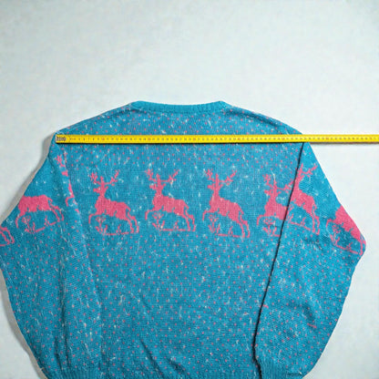 Maglione vintage anni ’80/’90 con grafica kitsch retrò - M