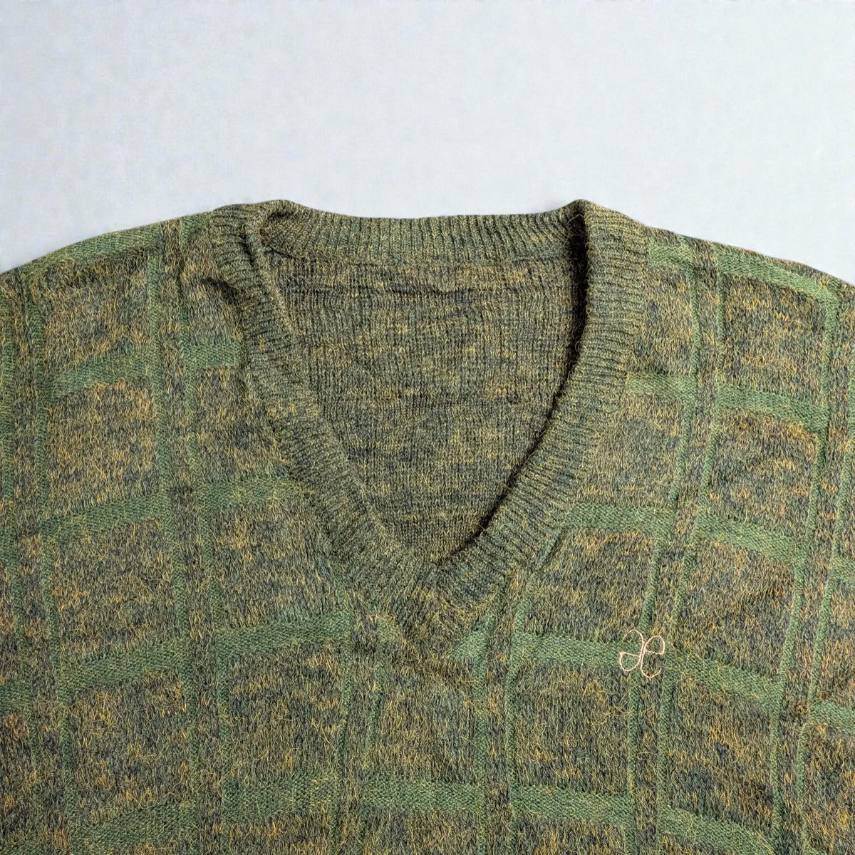 Maglione vintage con scollo a V in maglia - XL/2XL