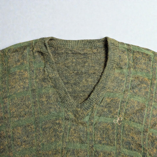 Maglione vintage con scollo a V in maglia - XL/2XL