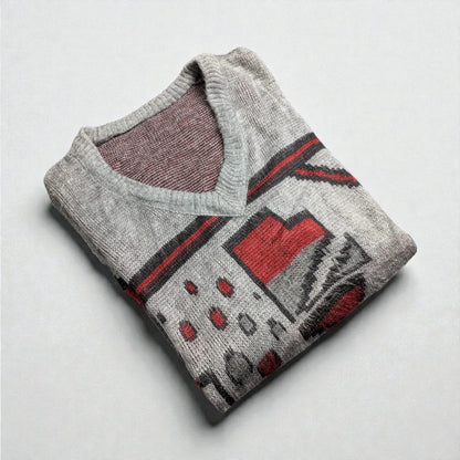 90s Vintage Sweater with Bold Retro Graphic - L/XL