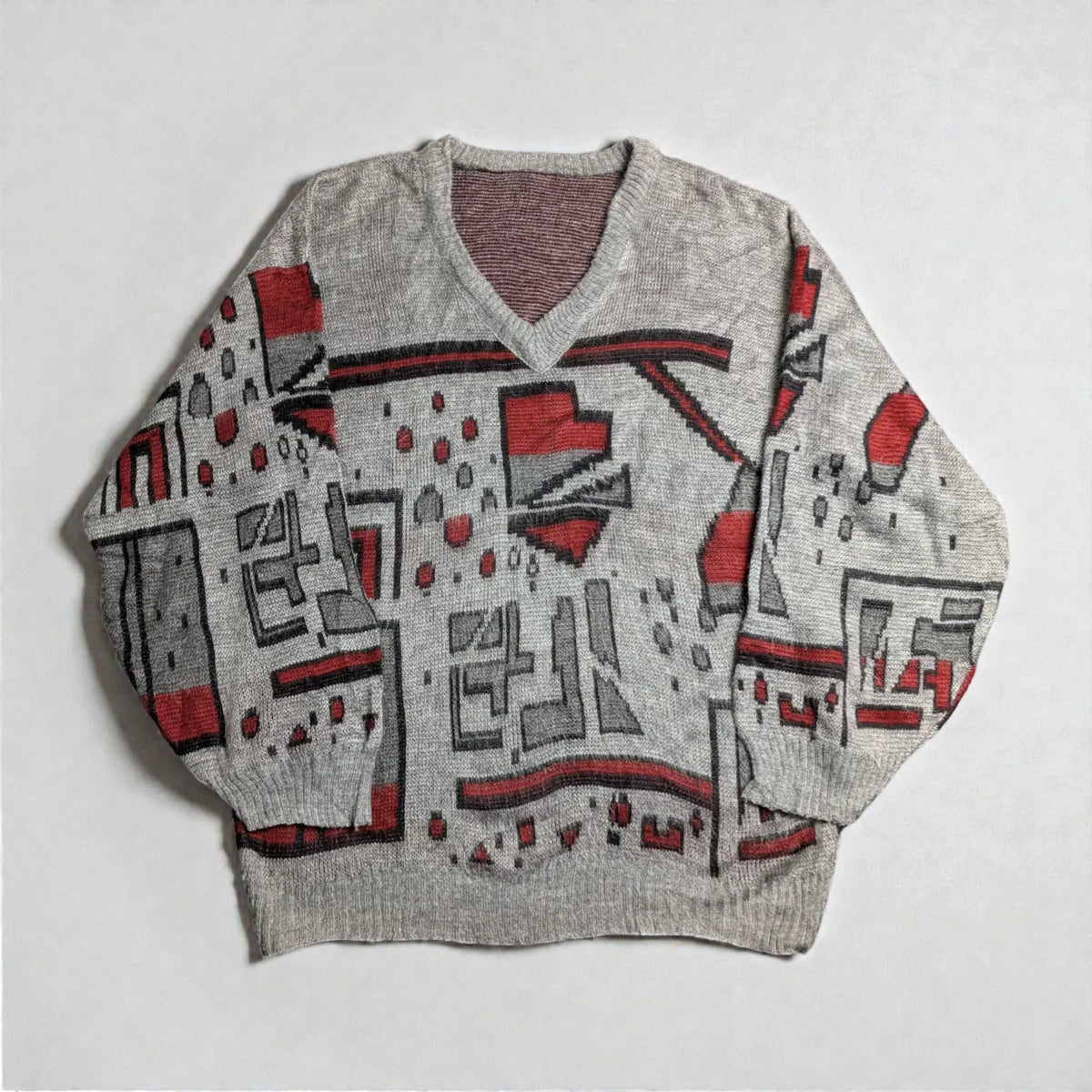 90s Vintage Sweater with Bold Retro Graphic - L/XL