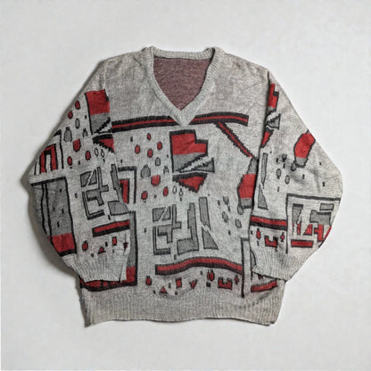 90s Vintage Sweater with Bold Retro Graphic - L/XL