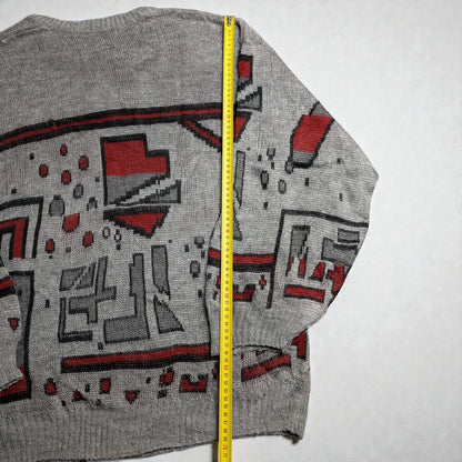 90s Vintage Sweater with Bold Retro Graphic - L/XL