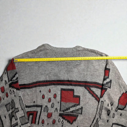 90s Vintage Sweater with Bold Retro Graphic - L/XL