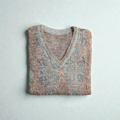 Vintage 80s/90s Nordic Cozy Jacquard Sweater - M/L