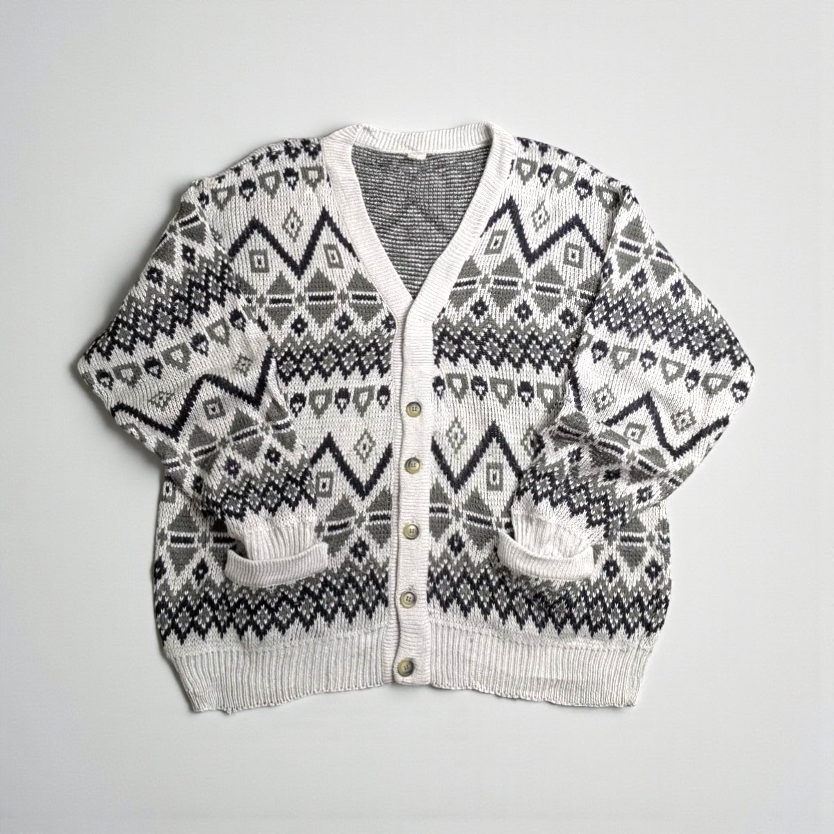 Maglione vintage anni 90 con scollo a V - XL/2XL