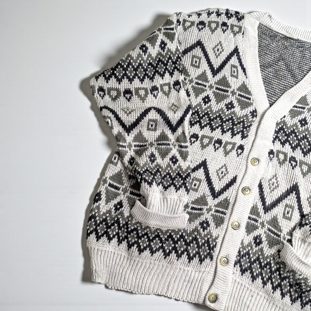 Maglione vintage anni 90 con scollo a V - XL/2XL