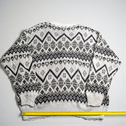 Maglione vintage anni 90 con scollo a V - XL/2XL