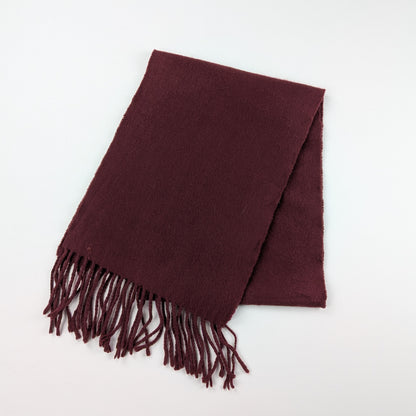 Sciarpa in lana colore bordeaux intenso minimal