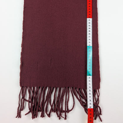 Sciarpa in lana colore bordeaux intenso minimal