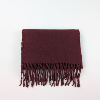 Sciarpa in lana colore bordeaux intenso minimal
