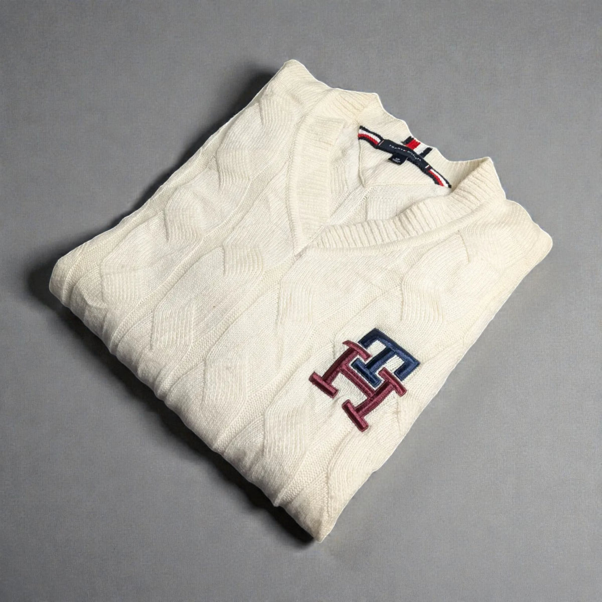 Tommy Hilfiger Monogram Wool Blend Sweater - L