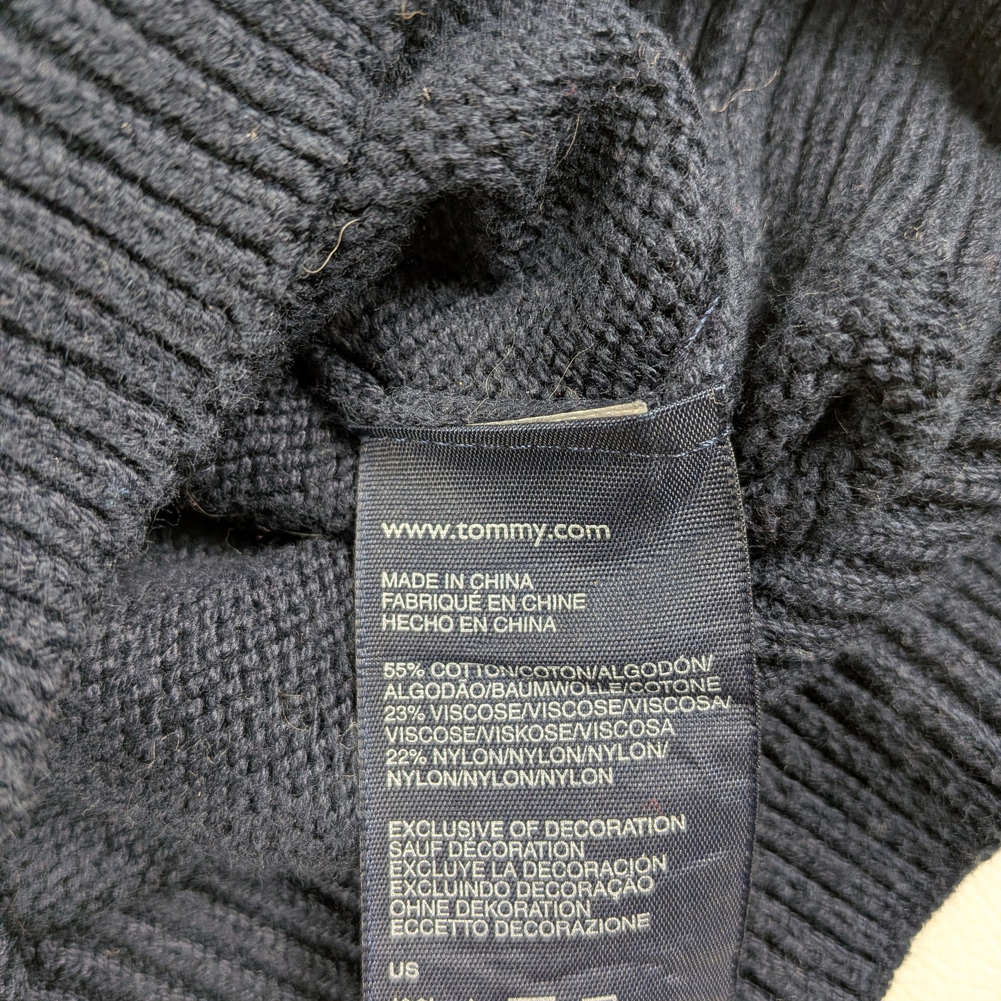 Maglione Tommy Hilfiger vintage con collo sciallato - S/M