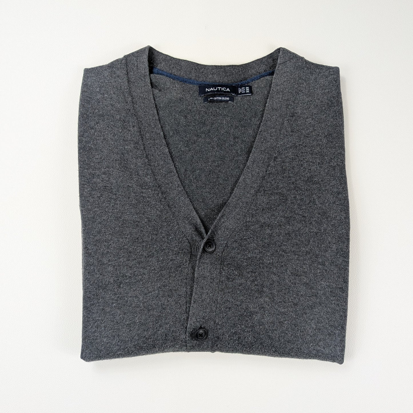 Cardigan Nautica vintage minimal cotone Pima - 2XL/3XL