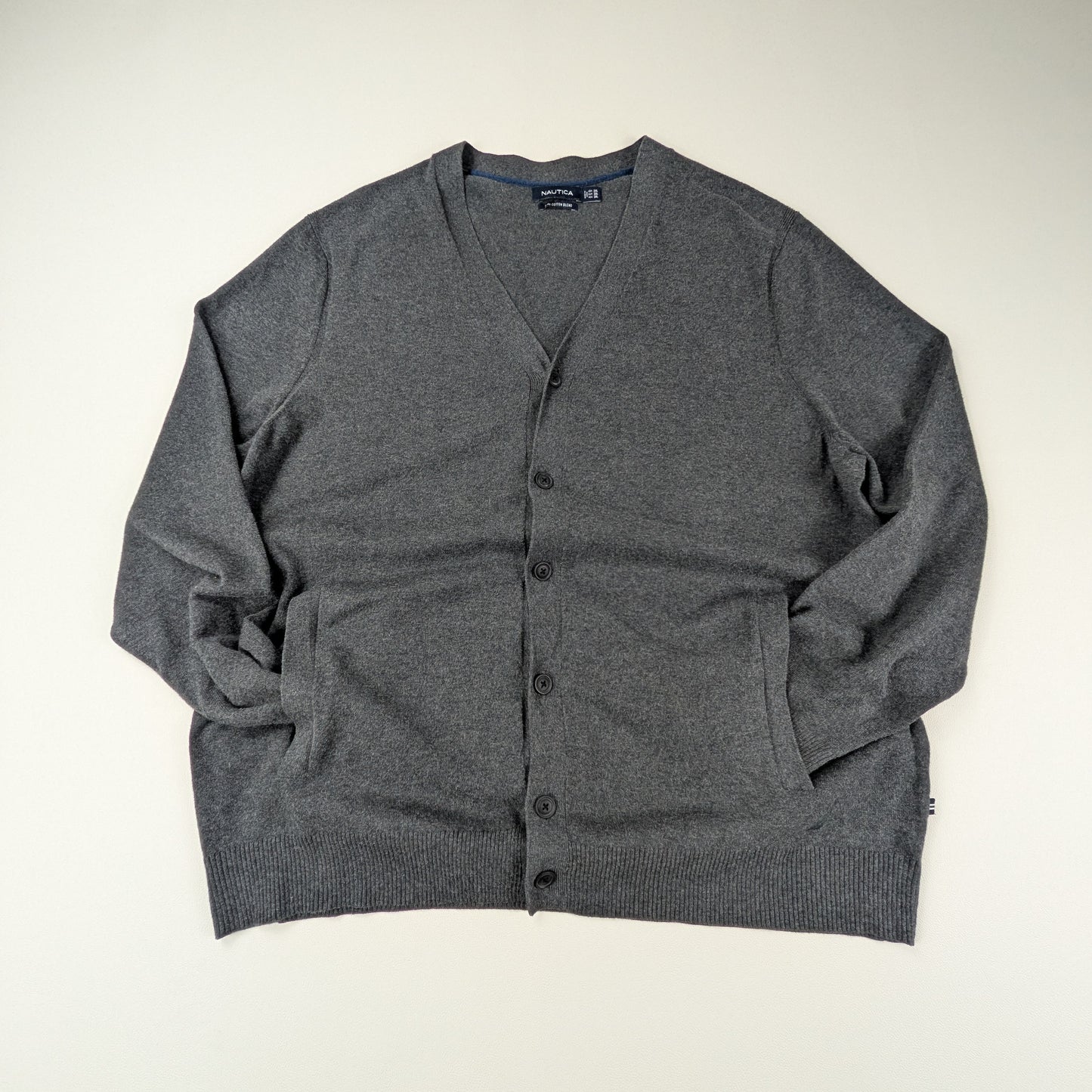 Cardigan Nautica vintage minimal cotone Pima - 2XL/3XL