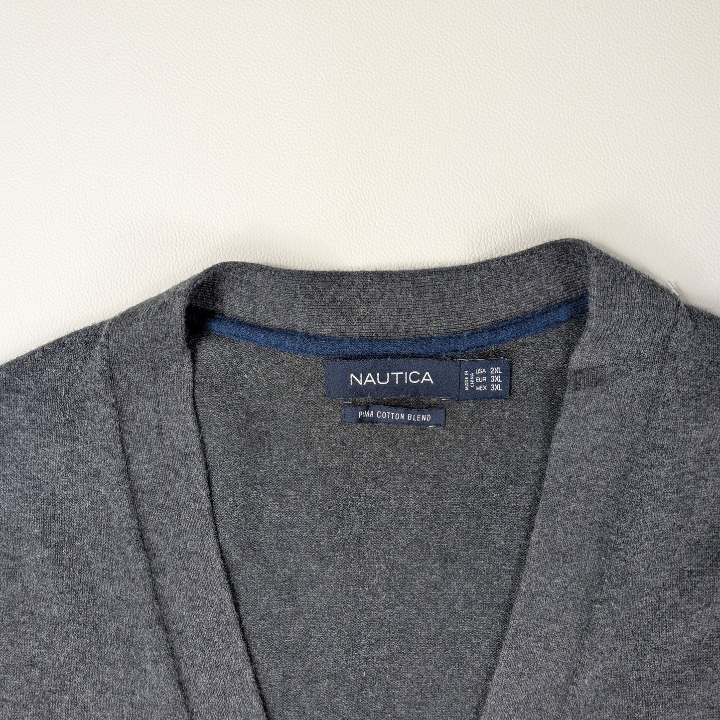 Cardigan Nautica vintage minimal cotone Pima - 2XL/3XL
